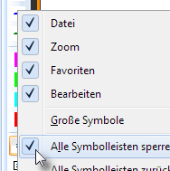 Alle Symbolleisten sperren