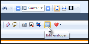 Bild einfügen in der Symbolleiste wählen