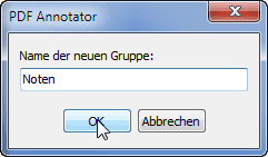 Namen für neue Gruppe eingeben