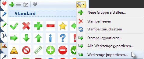 Importieren der Werkzeug-Gruppe