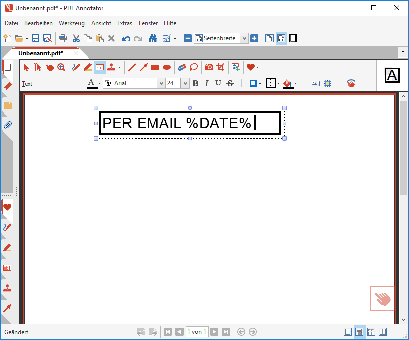 Datumsstempel mit Platzhalter anlegen