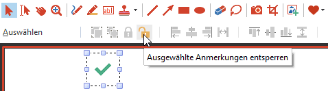Anmerkungen entsperren