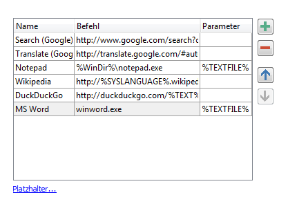 Neue Textauswahl-Aktionen für MS Word erstellen