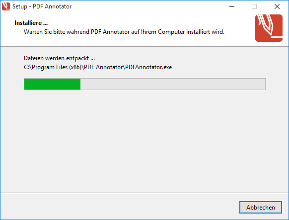 PDF Annotator Setup läuft