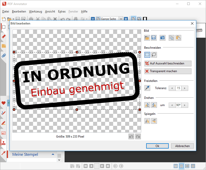 Stempel im Bild-Editor