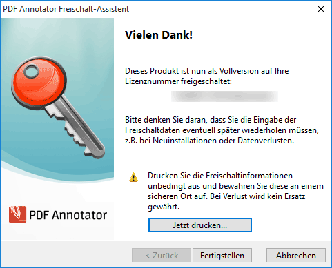 Lizenzierung erfolgt