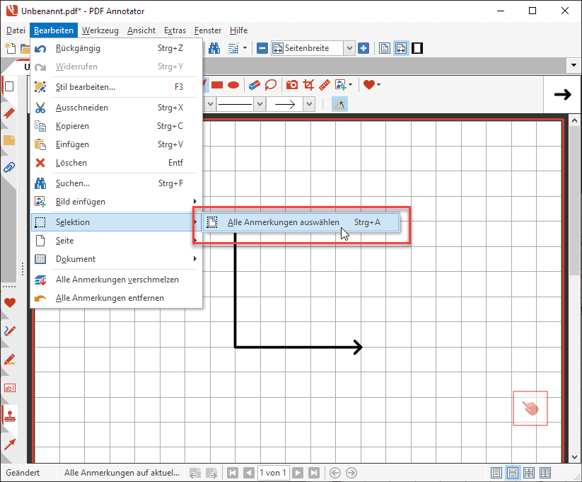 Alle Anmerkungen auswählen