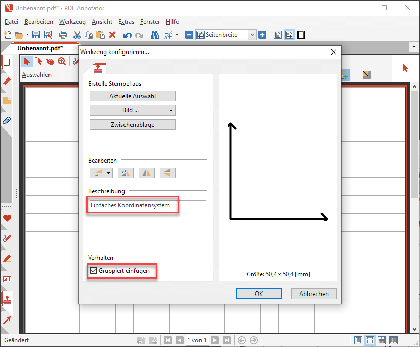 Werkzeug konfigurieren