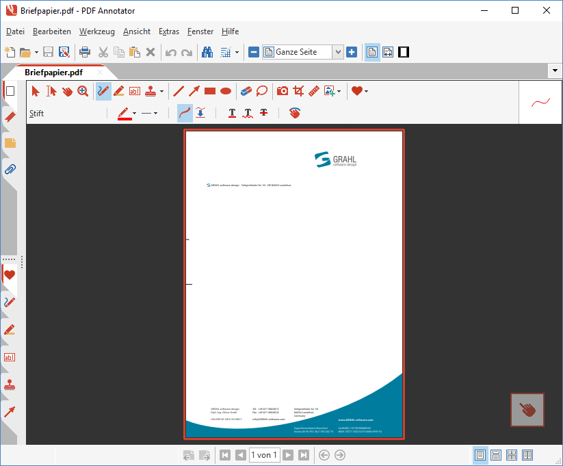 Vorlage-PDF in PDF Annotator öffnen