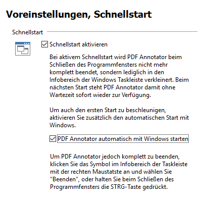 Beschleunigter Programmstart