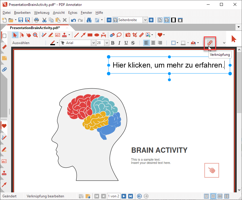 Schalter Verknüpfung klicken