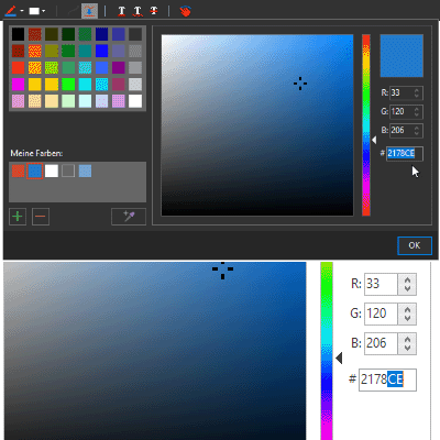 HTML-Farbwerte eingeben/kopieren