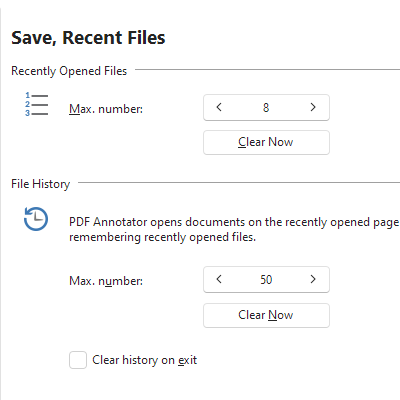Configurable File History (Recently Used Files)