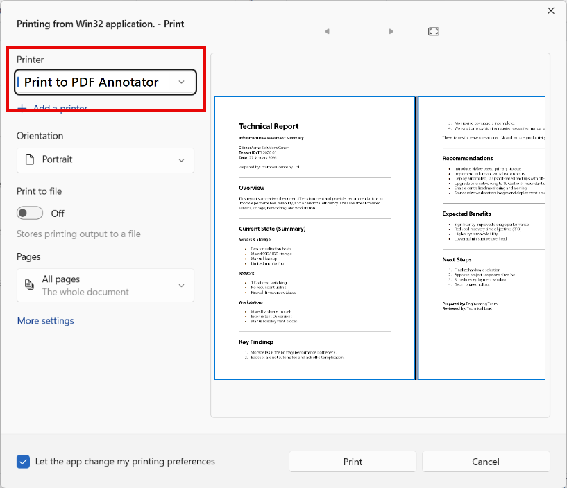 Print to PDF Annotator
