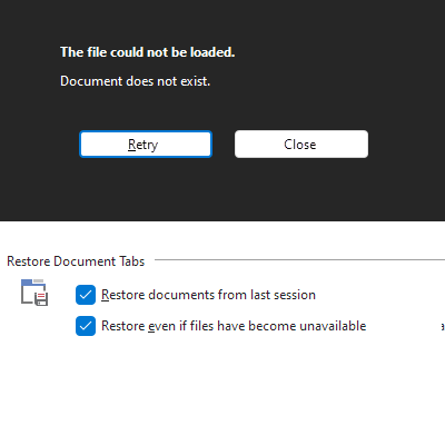 Delayed Restoration of Recent Documents