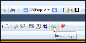 Choose Insert Image from the toolbar