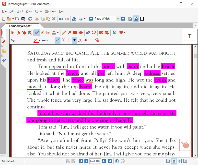 Underline text in a PDF with Auto-Snap