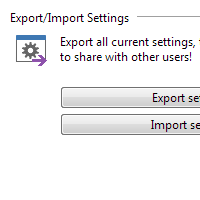 Export/Import Settings