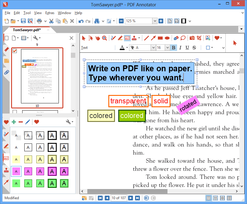 How to write on a pdf file com