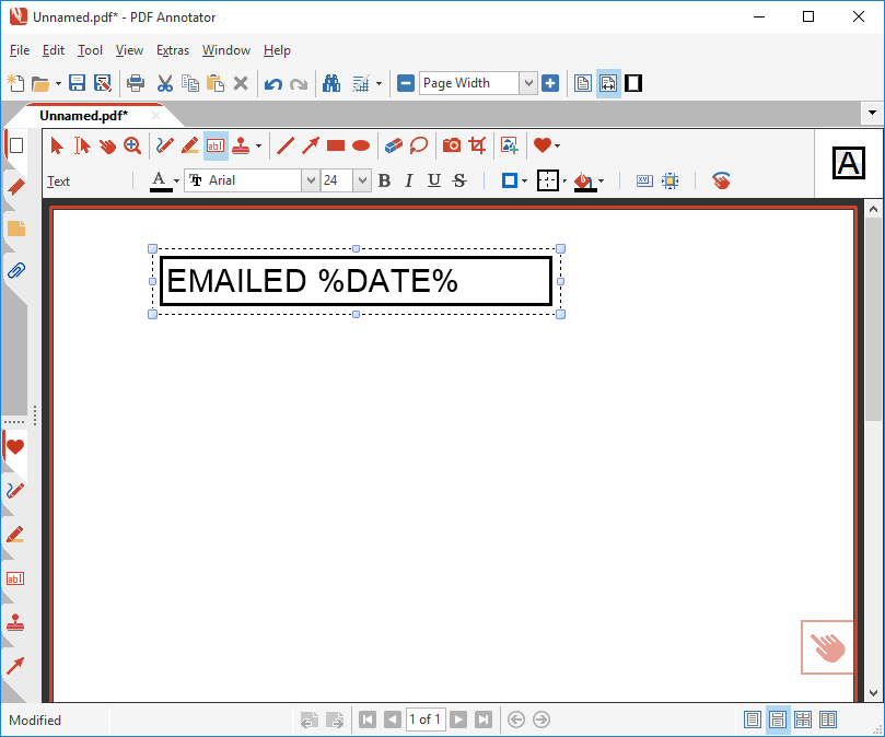 Create the date stamp containing a placeholder