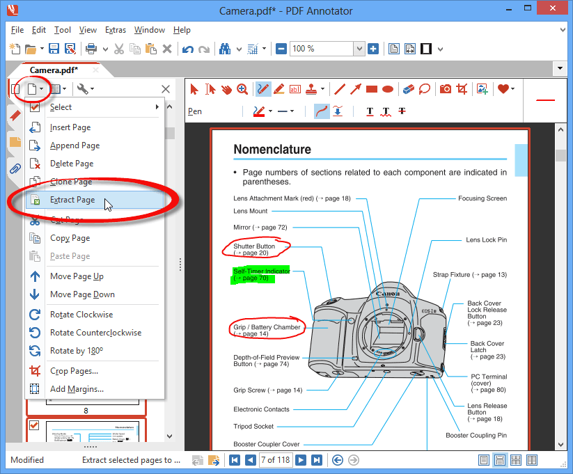 Saving selected pages