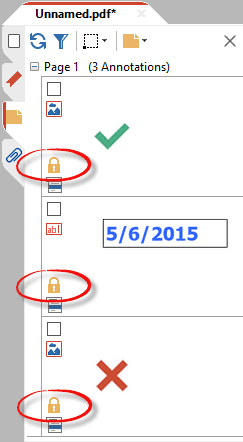 Locked and Group status shown on the annotations sidebar