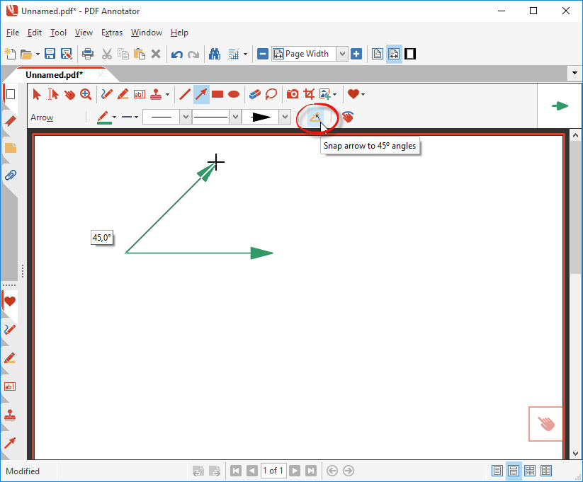 Snap lines in 45° angles