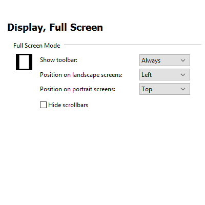 Full Screen Options