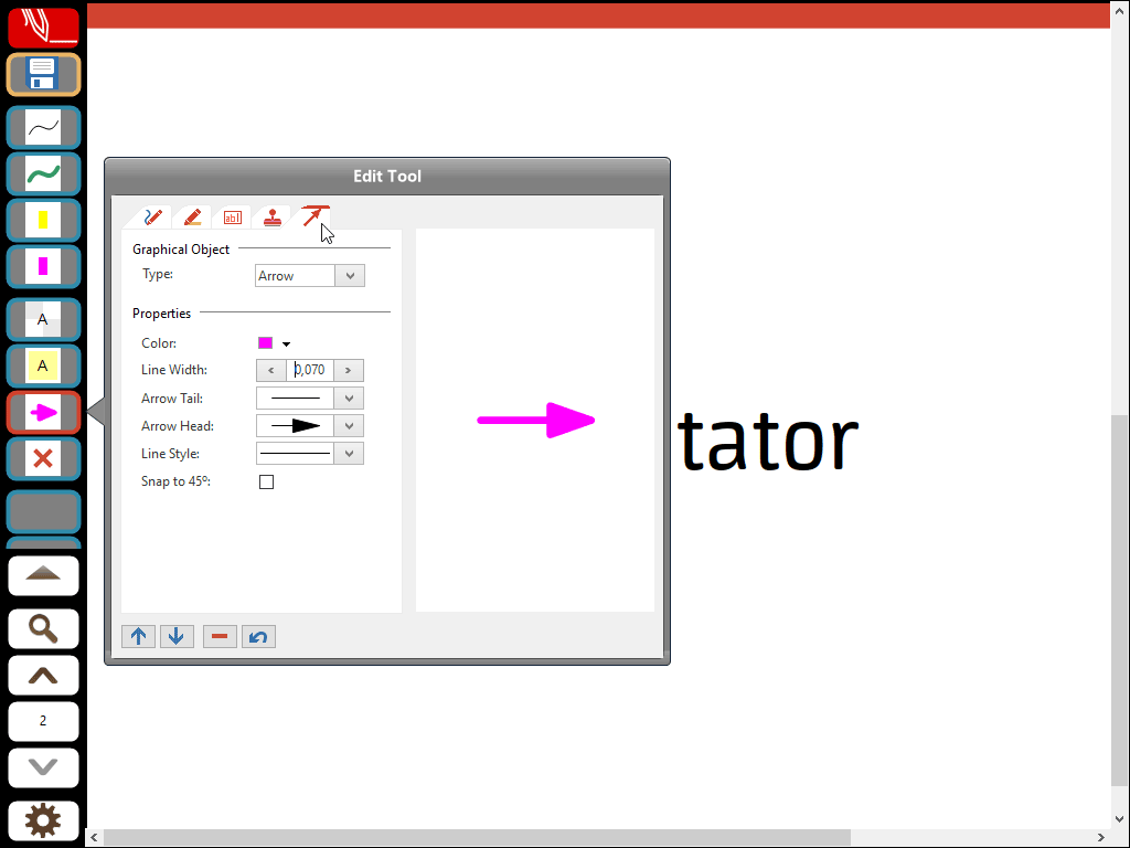 Customize an Arrow Tool Button