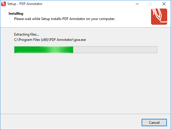 PDF Annotator Setup is running
