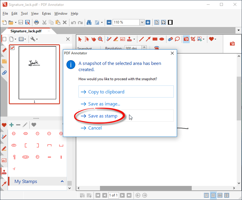 Save as Stamp