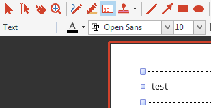 Create a text box with the current default font settings