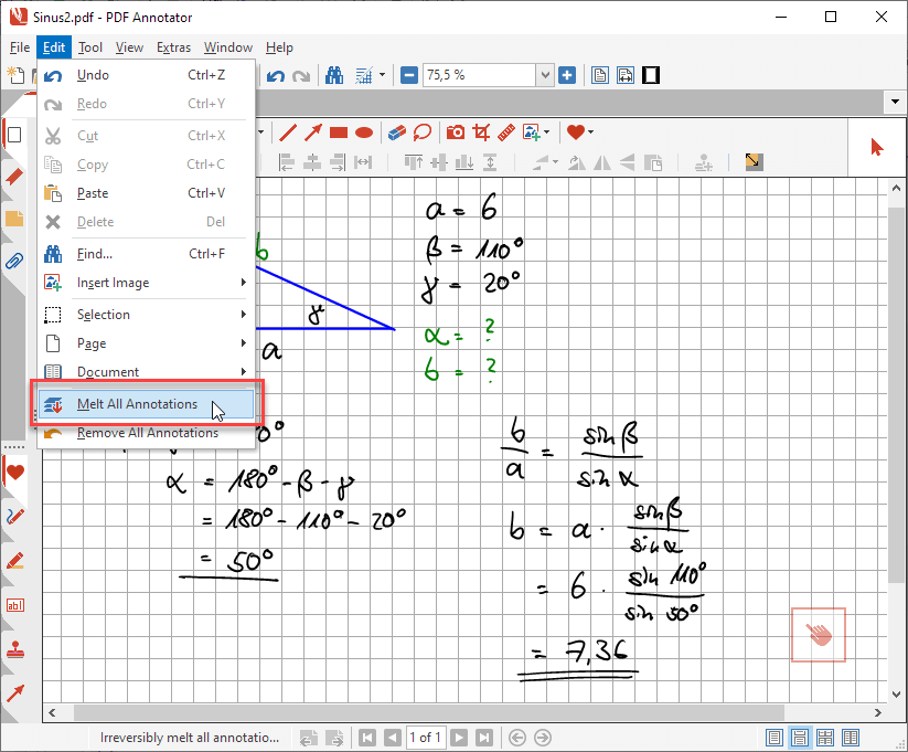 Edit, Melt All Annotations