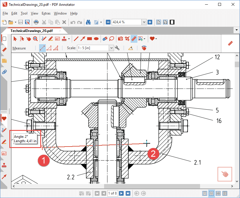 How to measure distances in technical drawings - PDF Annotator