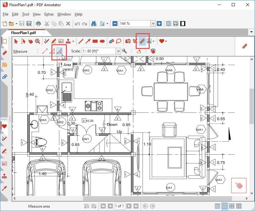 Area measure tool