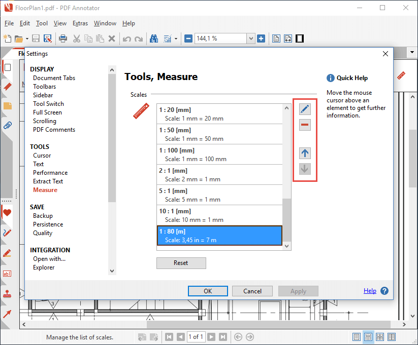 Settings: Scales