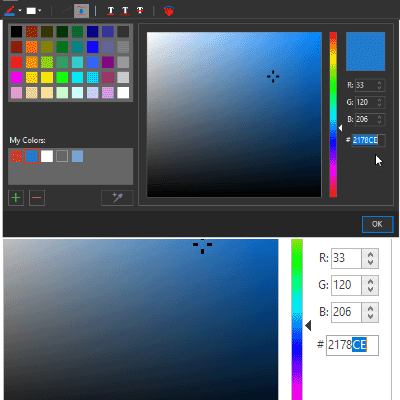 Enter/Copy RGB or HTML Color Values