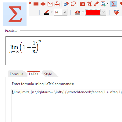 ”LaTex” Formula Editor