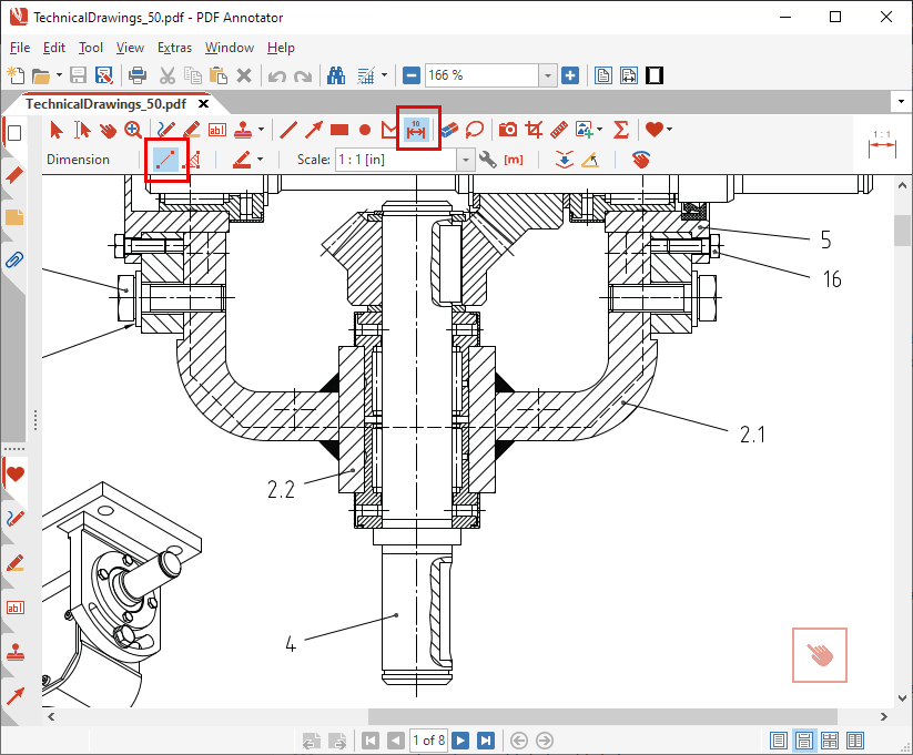 Dimension distance tool